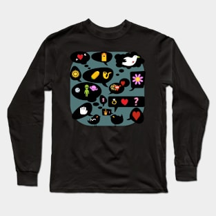 Can we have a talk? On turcoise background Long Sleeve T-Shirt